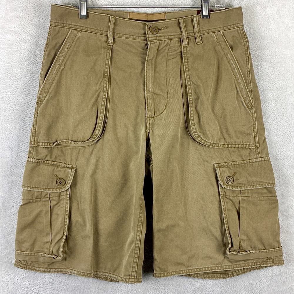 VTG Old Navy Cargo Field Shorts Mens 30 (32) Brown Baggy Military Skate Y2K